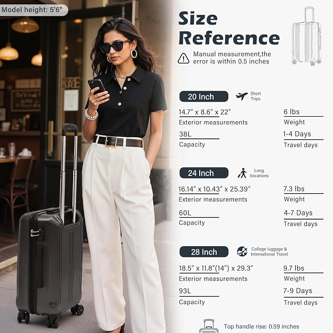 Coolife Luggage PC+ABS Hardshell Suitcase - Image 9