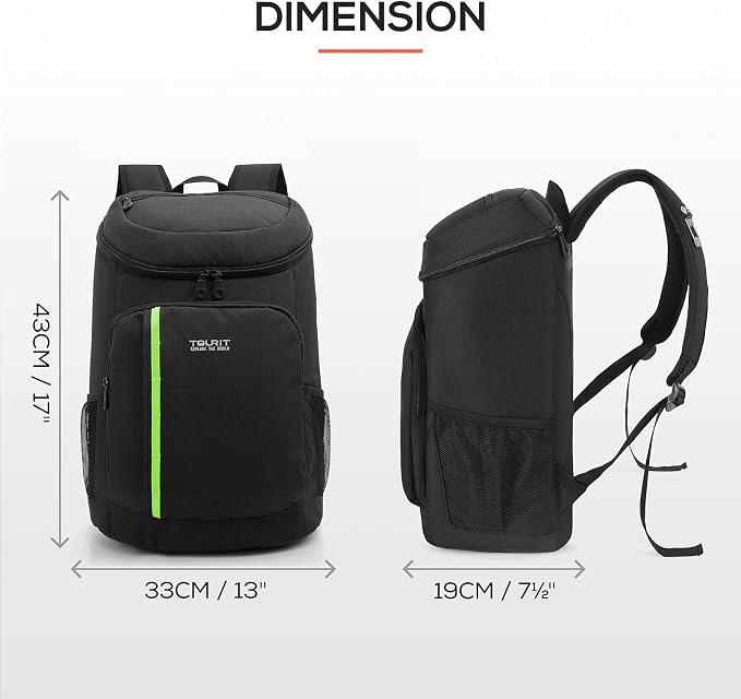 TOURIT Cooler Backpack 30 Cans Lightweight Insulated Backpack Cooler Leak-Proof - Image 2