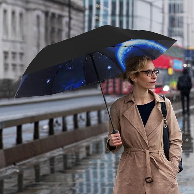 LLanxiry Compact Travel Umbrella, Mini Windproof Umbrellas - Image 7
