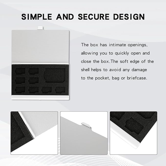 Aluminum SD Card Case, 9Slots Ultrathin SD Card Holder, Memory Card Storage - Image 6