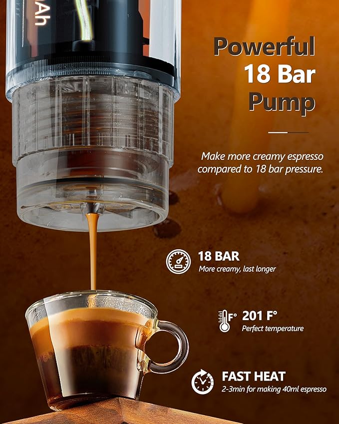 CONQUECO Portable Espresso Coffee Machine: 12V Electric Small Travel Expresso - Image 4