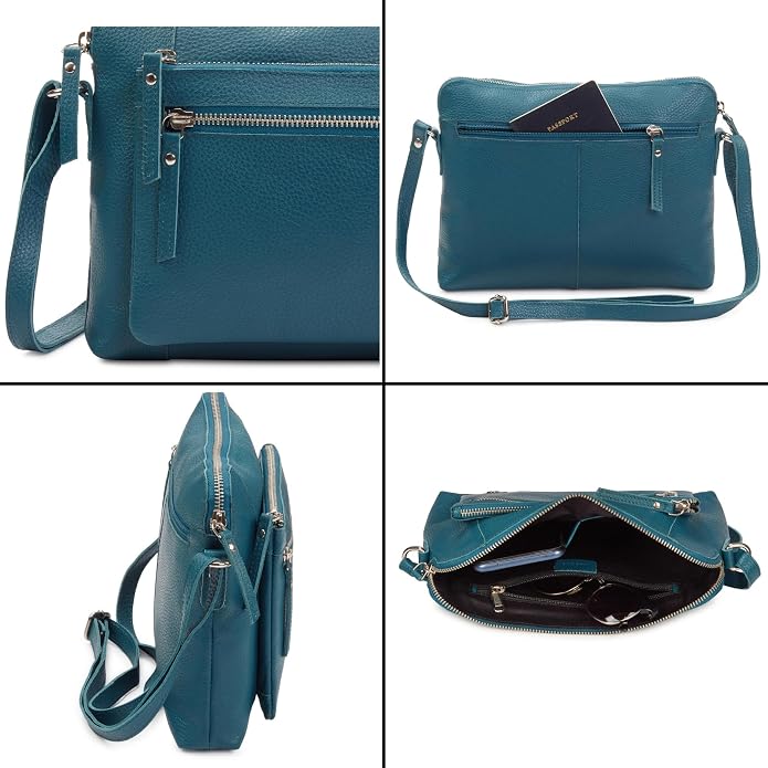 Wise Owl Accessories Small Soft Pebbled Real Leather Crossbody Handbags Purses - Image 6