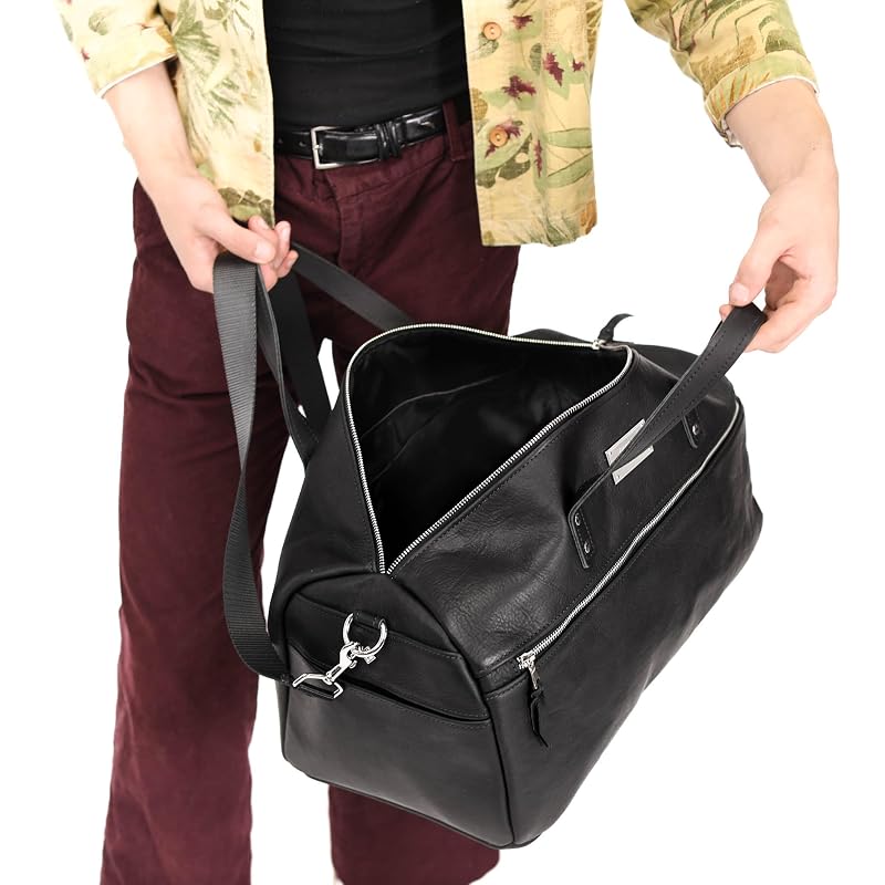 Handmade Leather Duffel Bag Luxury Duffle Bag Leather weekender Backpack - Image 7