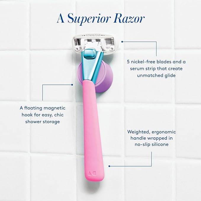 Women's Razor Shave Kit, 1 Pool Party Razor Handle + 6 Blade Refills - Image 3