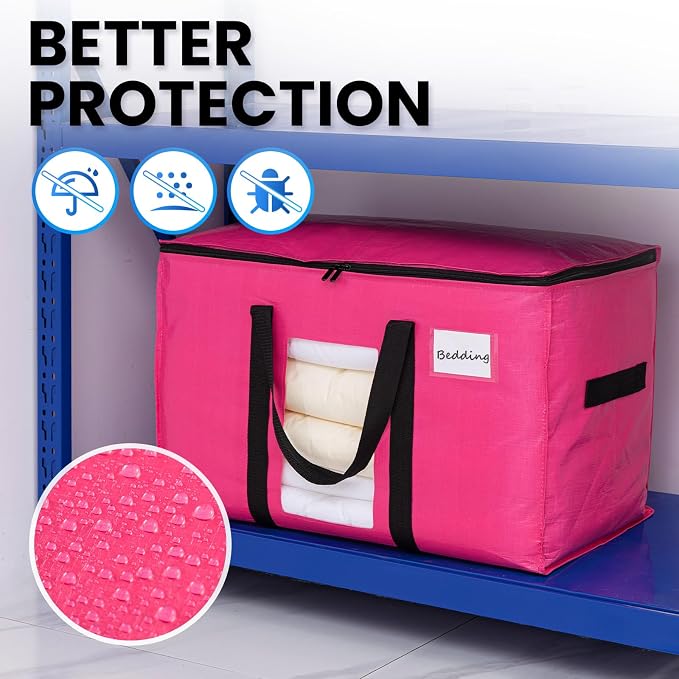 TAILI 8 Pack Pink Extra Large Moving Bags, Heavy Duty Totes - Image 8