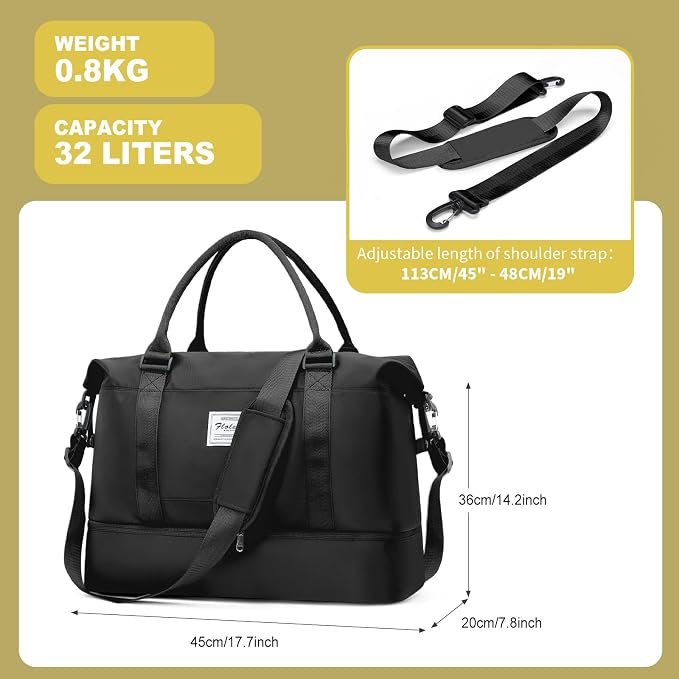 Travel Duffel Bag, Sports Tote Gym Bag, Shoulder Weekender Overnight Bag - Image 6