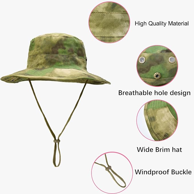 Sun Hats for Men Women Boonie Hat Foldable Fishing Hat UPF 50+ Bucket Hat for - Image 3