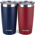SUNWILL Travel Coffee Mug with Lid, 20 oz Tumbler Set of 2, Insulated Stainless by SUNWILL
