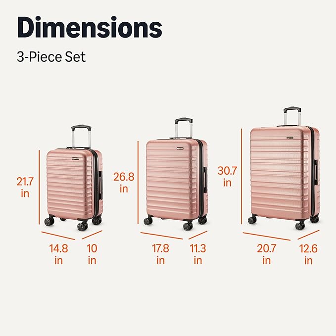 Amazon Basics 3-Piece Set, Hardshell Suitcases - Image 6