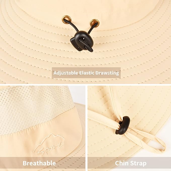 Sun Hats for Men Women Fishing Hat UPF 50+ Breathable Wide Brim Summer UV - Image 3