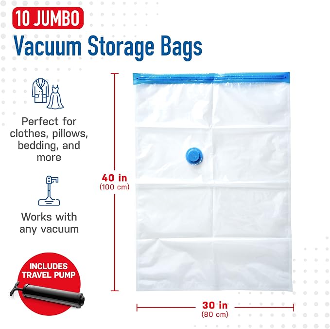 10 Pack Jumbo Vacuum Storage Bags - Image 3