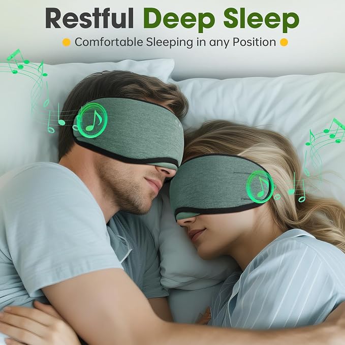 Sleep Headphones with Bluetooth 5.4 Sleep Mask, Bamboo Cotton Music Wireless - Image 3