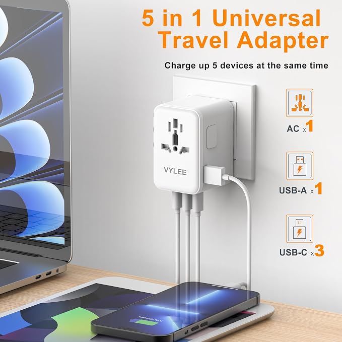 PD100W GaN Universal Travel Adapter, International Power Adapter in One - Image 2