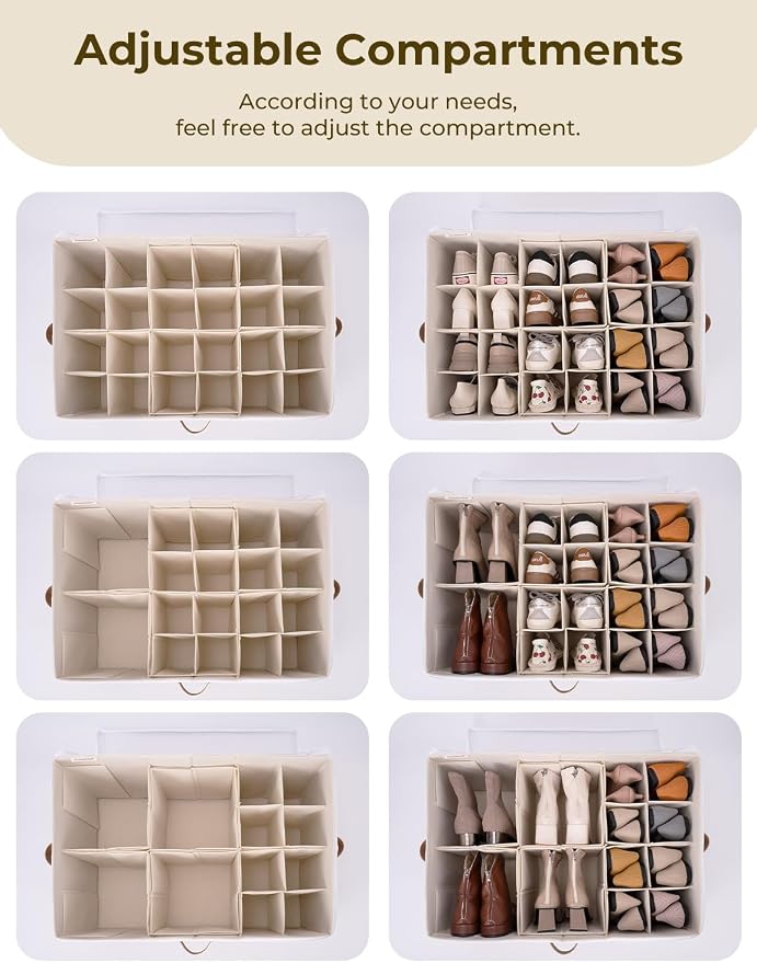 StorageWorks Shoe Organizer for Closet, Fits up to 24 Pairs, Shoe Cubby Storage - Image 4