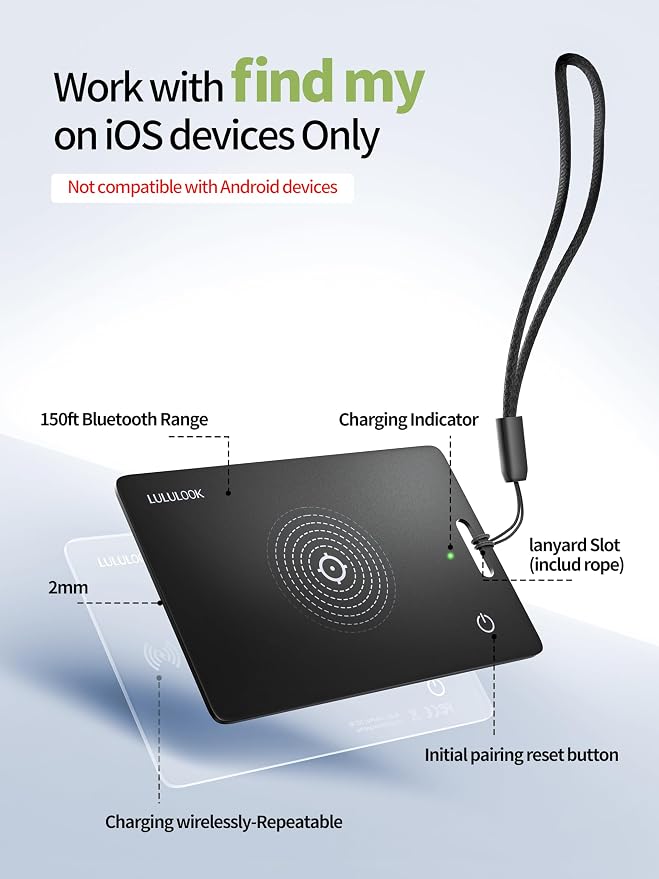 LULULOOK Wallet Tracker Card, Ultra Slim Airtag Wallet Works - Image 6