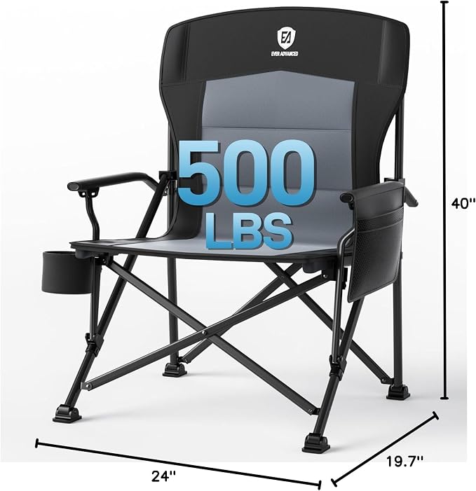 EVER ADVANCED Oversized Folding Camping Chair - Image 3