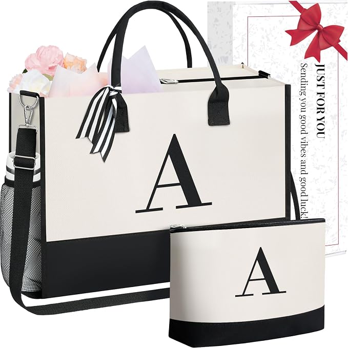 BAGAIL Initial Tote Bag, Personalized Birthday Gifts by BAGAIL