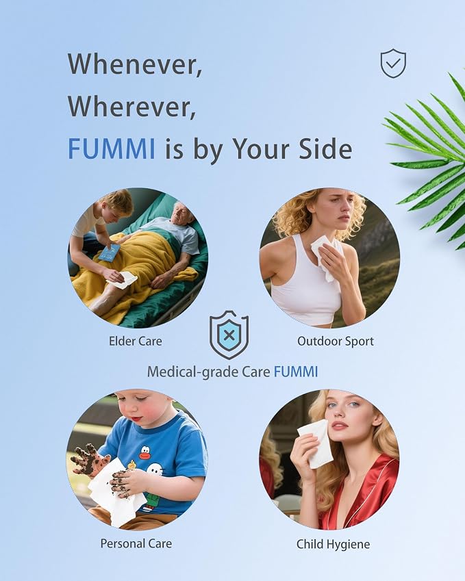 FUMMI 300 Pack Body Wipes – Large Individually Packaged Bath Wipes - Image 8