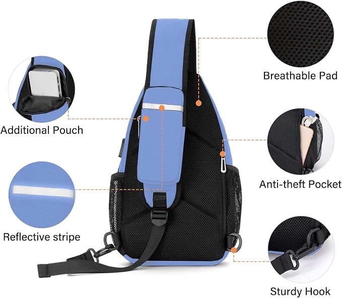 MOSISO Sling Backpack Bag, Crossbody Shoulder Bag Travel Hiking Daypack Chest - Image 4