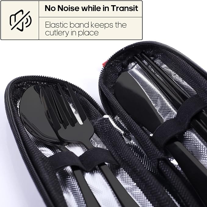 Travel Utensils with Case, Quatish Portable Silverware Set - Image 3