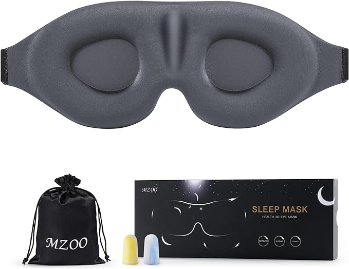 MZOO Sleep Eye Mask for Side Sleeper Men Women, Zero Eye Pressure 3D Sleeping by MZOO