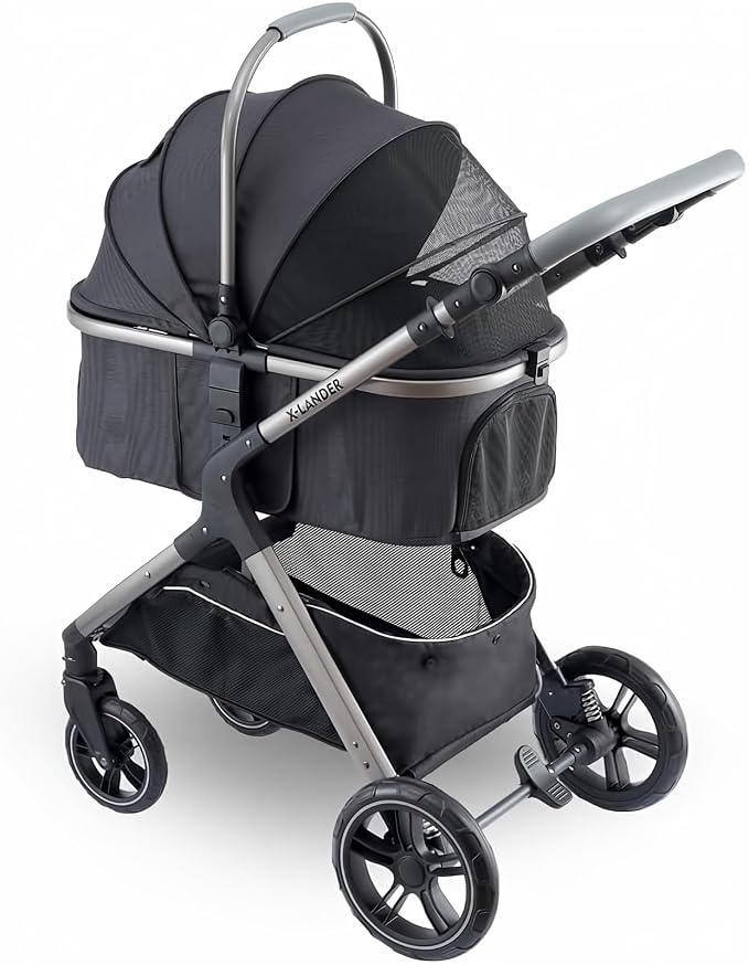 Pet Stroller for Small Medium Dogs, Cat Carriage Travel System Four Wheel Dog by tumitpet