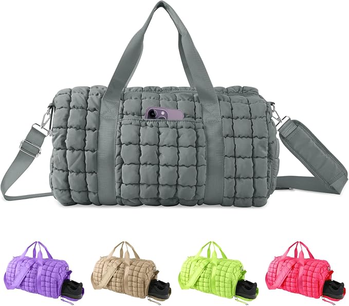 Quilted Travel Duffle Bag Gym Bag by XSUIOY