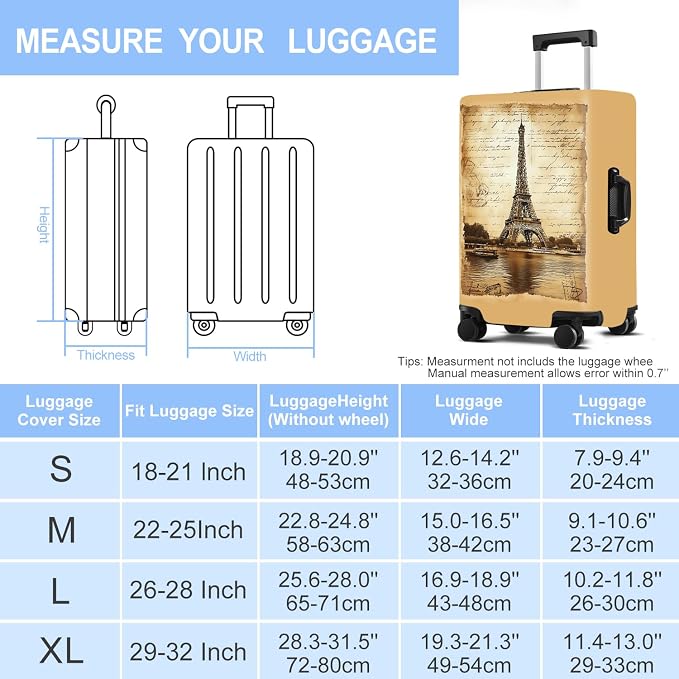 Luggage Cover Washable Suitcase Protector Anti-scratch Suitcase cover Fits - Image 6