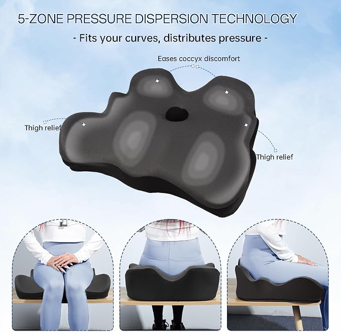 Seat Cushion, X-Large Memory Foam Office Chair Cushion, - Image 4
