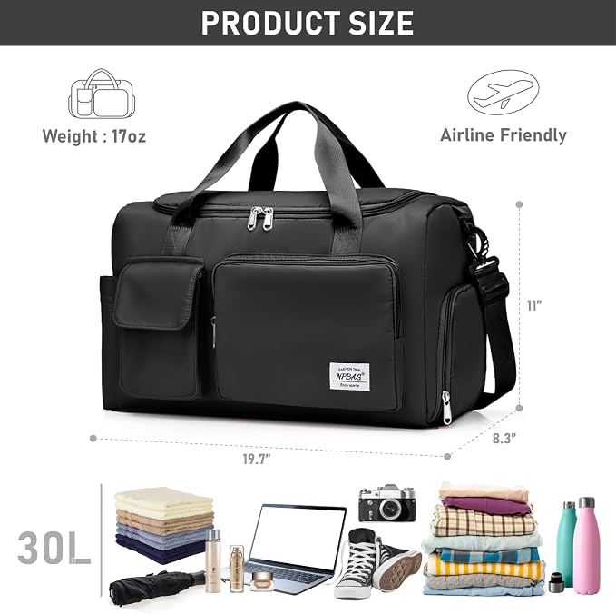 NPBAG Women Travel Duffel, Gym Workout Overnight Bag, Mommy Hospital Bag - Image 3