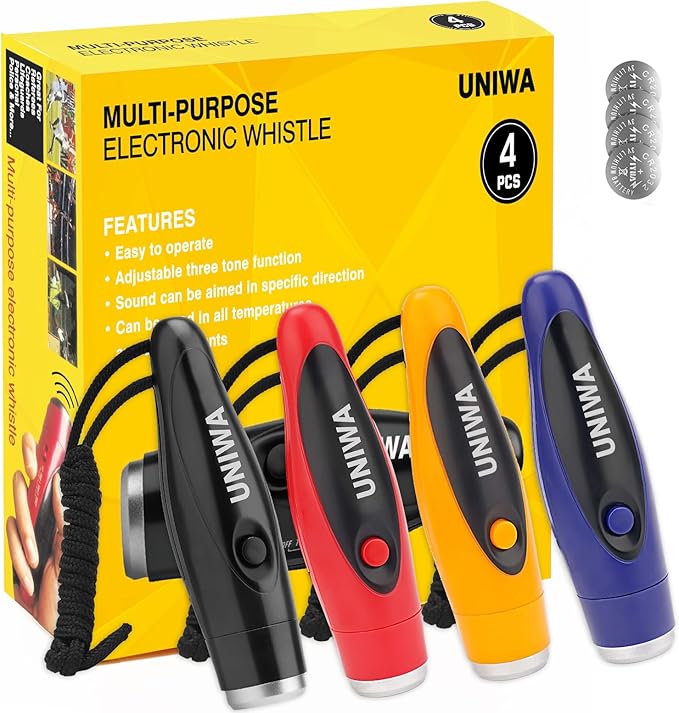 UNIWA Electronic Whistle, 4 Pack Handheld Electronic Whistles Electric Whistle by UNIWA