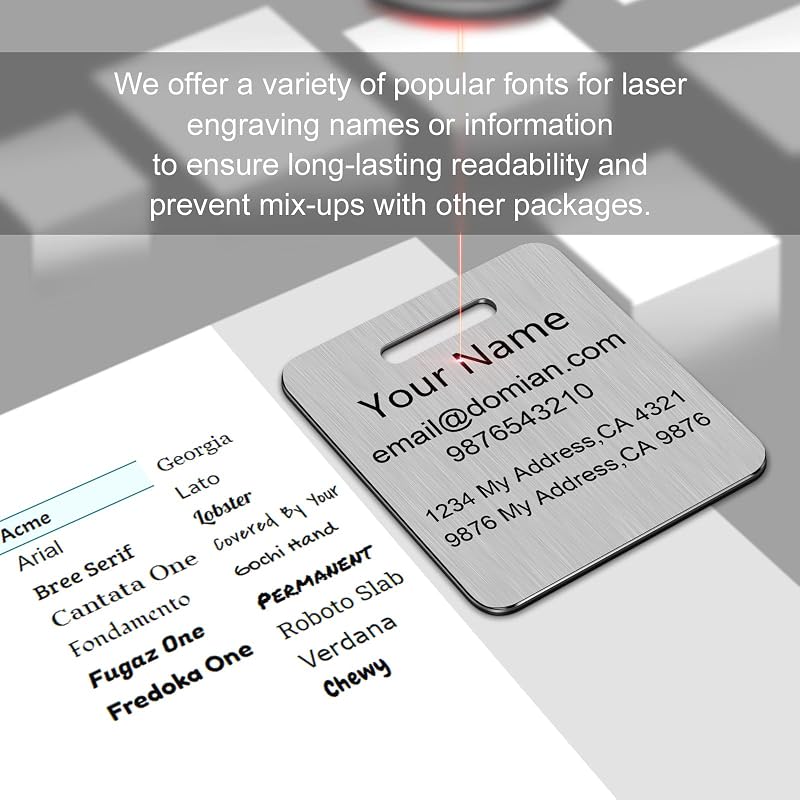 Stainless Steel Personalized Luggage Tags - Image 6