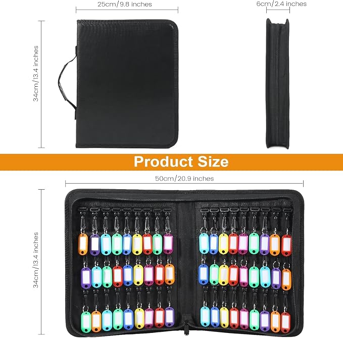 Portable Zippered Key Organizer, Waterproof Fireproof Key Case - Image 3