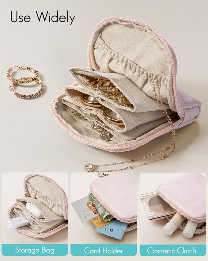Vlando Small Jewelry Travel Case, Jewelry Pouch Bags - Image 5