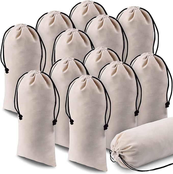 12 Pcs Shoe Dust Bags Beige Duster Flannel Single Shoe Pouch by Kenning