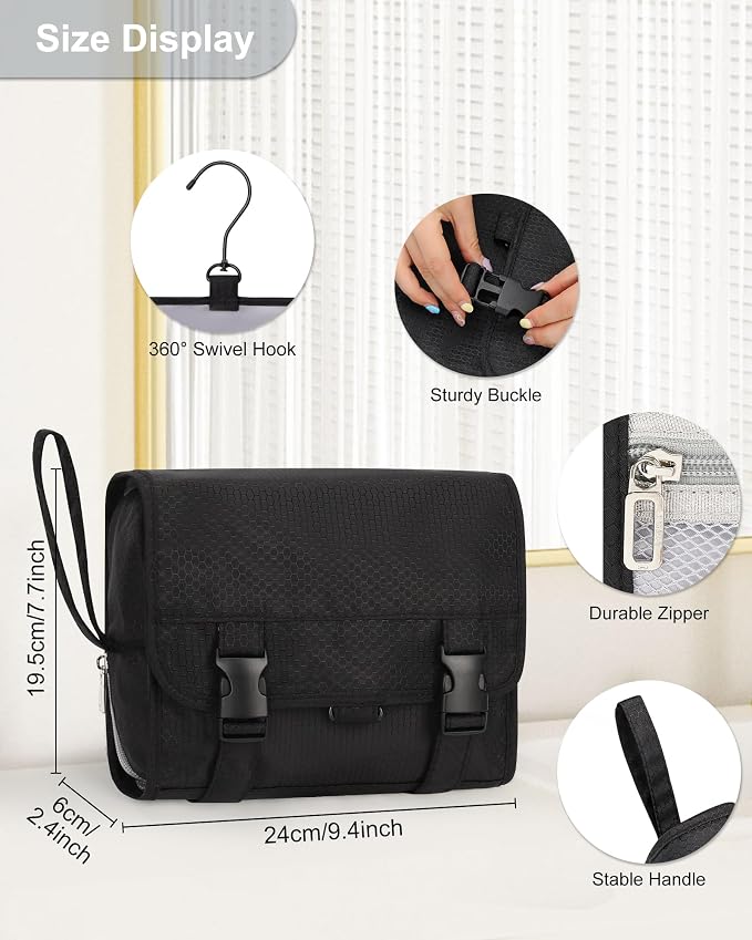 Small Hanging Toiletry Bag for Men and Women, Portable Hanging Organizer for - Image 2