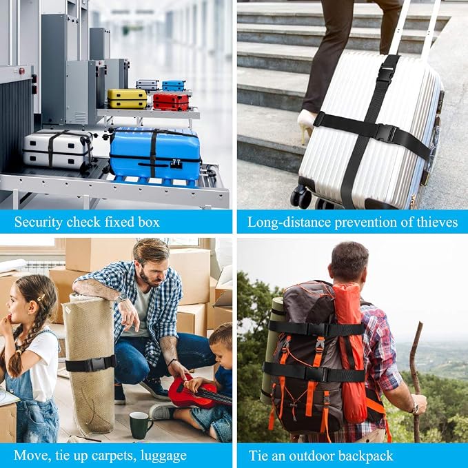 4Pcs Luggage Straps for Suitcase Travel Accessories TSA Approved, 80In Long - Image 7
