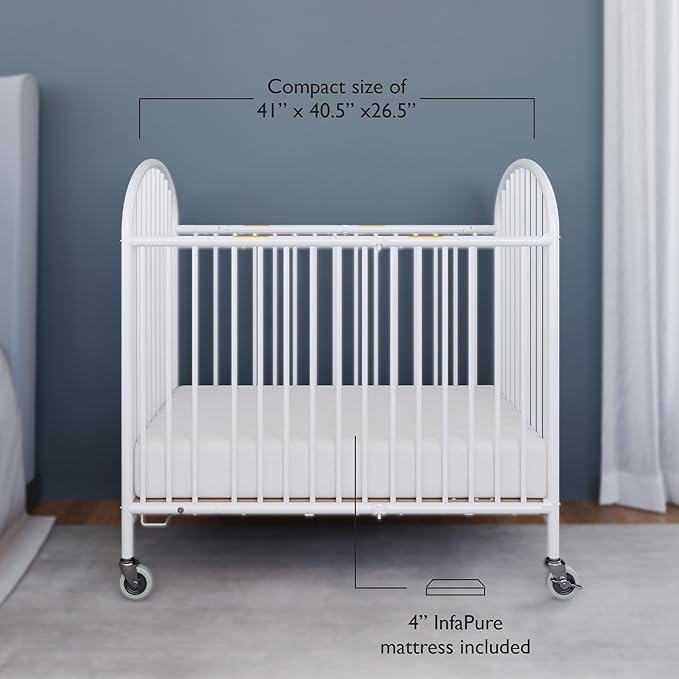 Foundations Pinnacle Folding Metal Baby Crib - Image 3