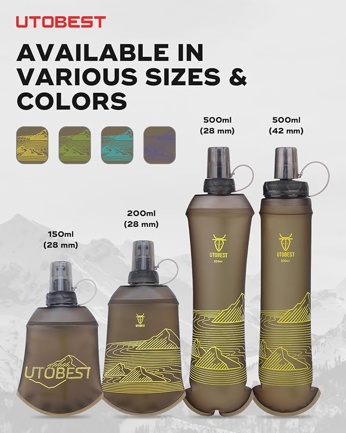 UTOBEST 200ml Soft Flask, 2 Pack Flexible TPU Hydration Water Bottle, - Image 6