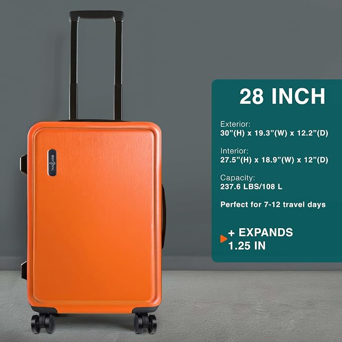 28 Inch Luggage with Spinner Wheels, Hard Shell Suitcase with TSA Locks - Image 2