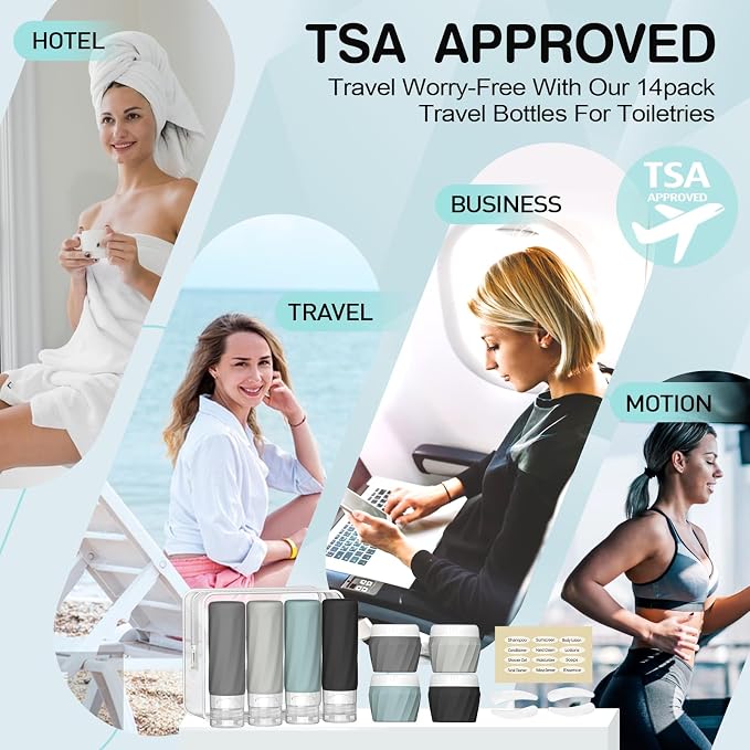 14pack Travel Bottles for Toiletries, TSA Approved Travel Size Toiletries - Image 7