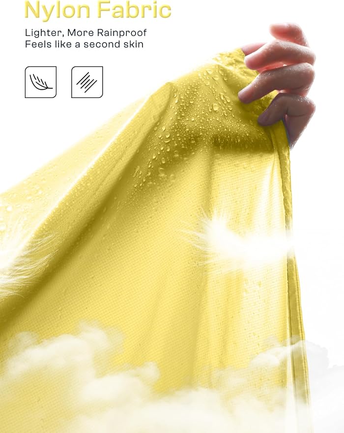 SaphiRose Extra Thick Hooded Rain Poncho Double Layer Waterproof Raincoat Jacket - Image 2