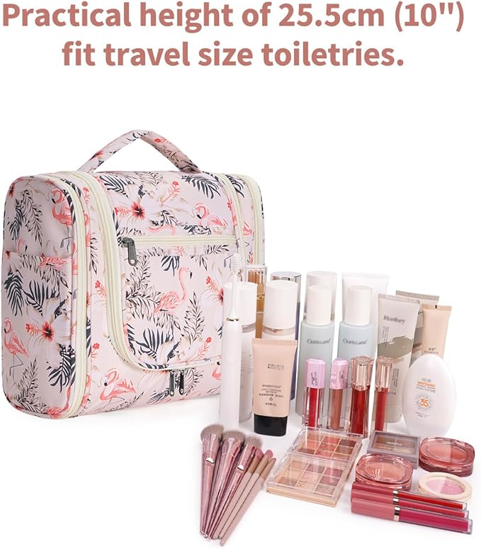 Narwey Hanging Toiletry Bag for Women Travel Makeup Bag Organizer Toiletries - Image 4
