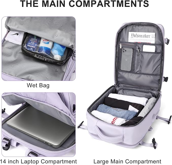 coowoz Large Travel Backpack For Women Men, Carry On Backpack, Hiking Backpack - Image 5