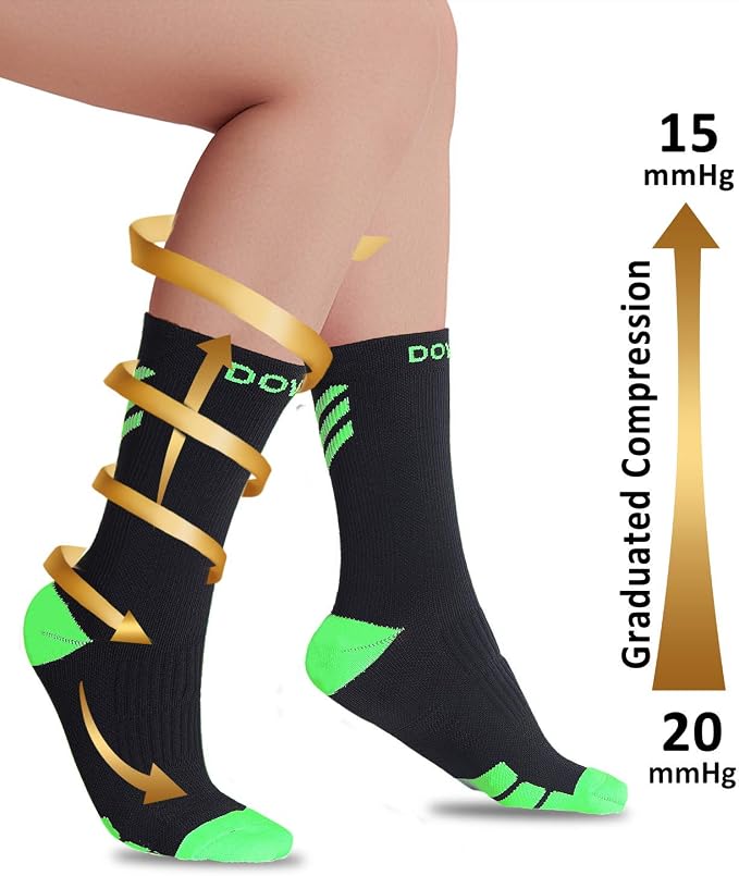 DOVAVA Dri-tech Compression Crew Socks, Comfort Boost Circulation - Image 3
