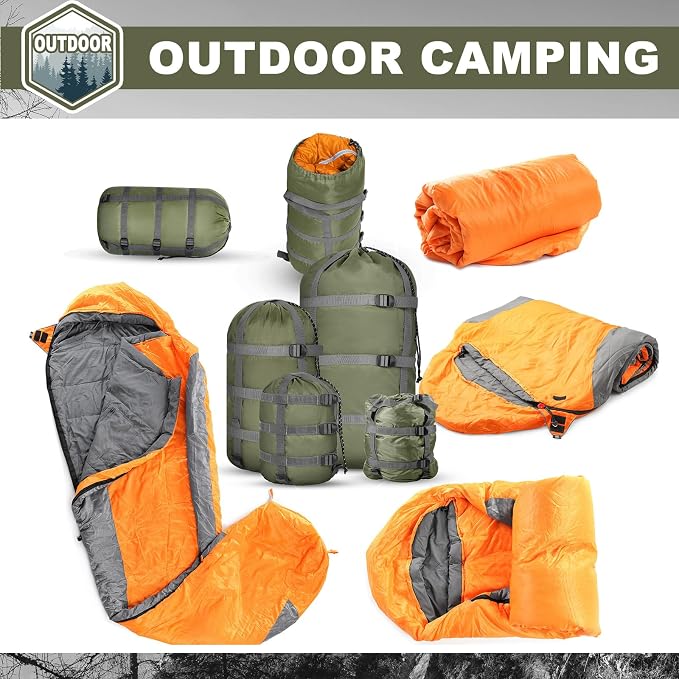 5 Pack Compression Stuff Sack 5 Assorted Size Sleeping Bag Stuff Sack - Image 6