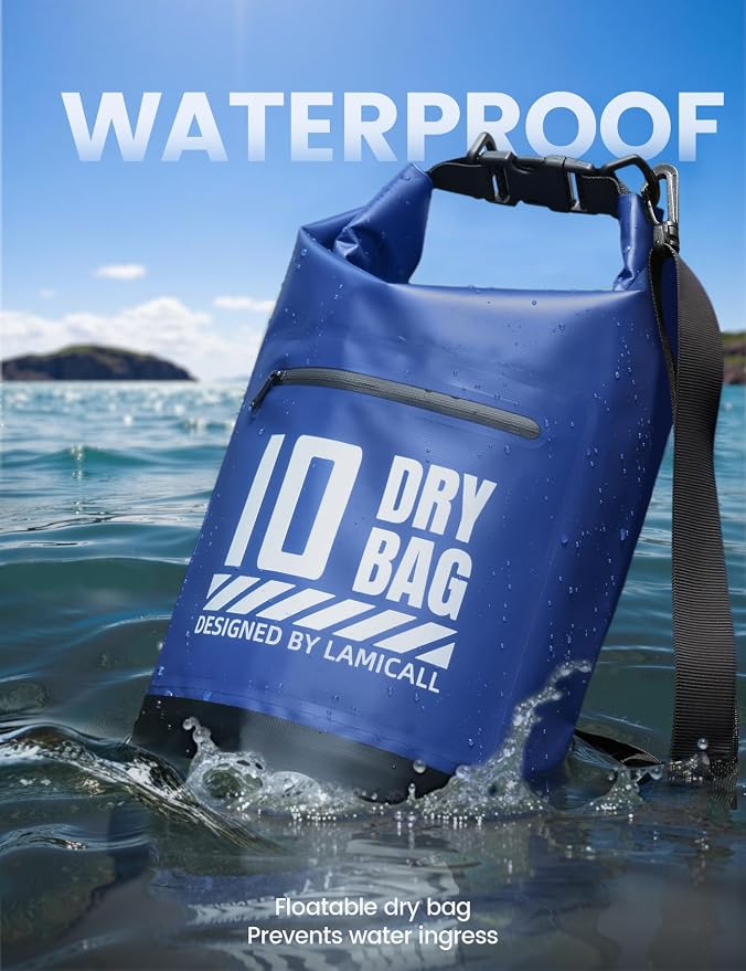 Lamicall Dry Bag Waterproof Backpack - 5L/10L/20L/30L/40L Roll Top Waterproof - Image 3
