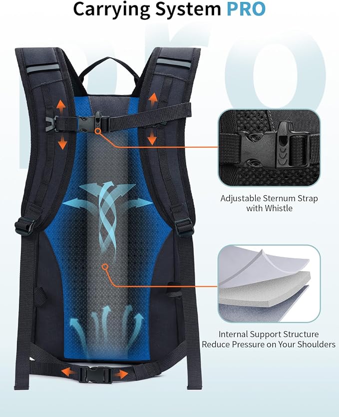 ECOHUB Small Hiking Backpack for Men Women, 20L Lightweight Travel Backpacks - Image 2