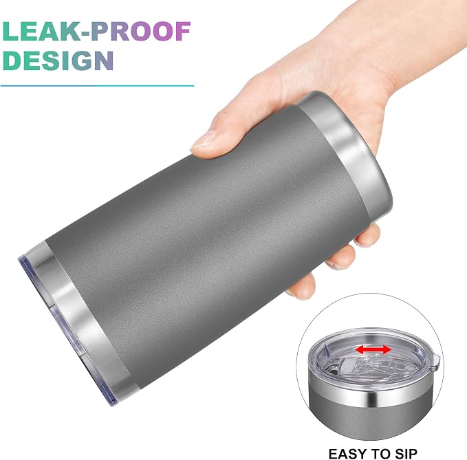 VEGOND 20oz Tumbler with Lid and Straw Stainless Steel Tumbler Cup Bulk Vacuum - Image 3