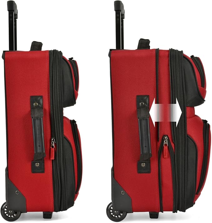 U.S. Traveler Lightweight Rolling 20" Carry On Luggage Softside Suitcase - Image 3